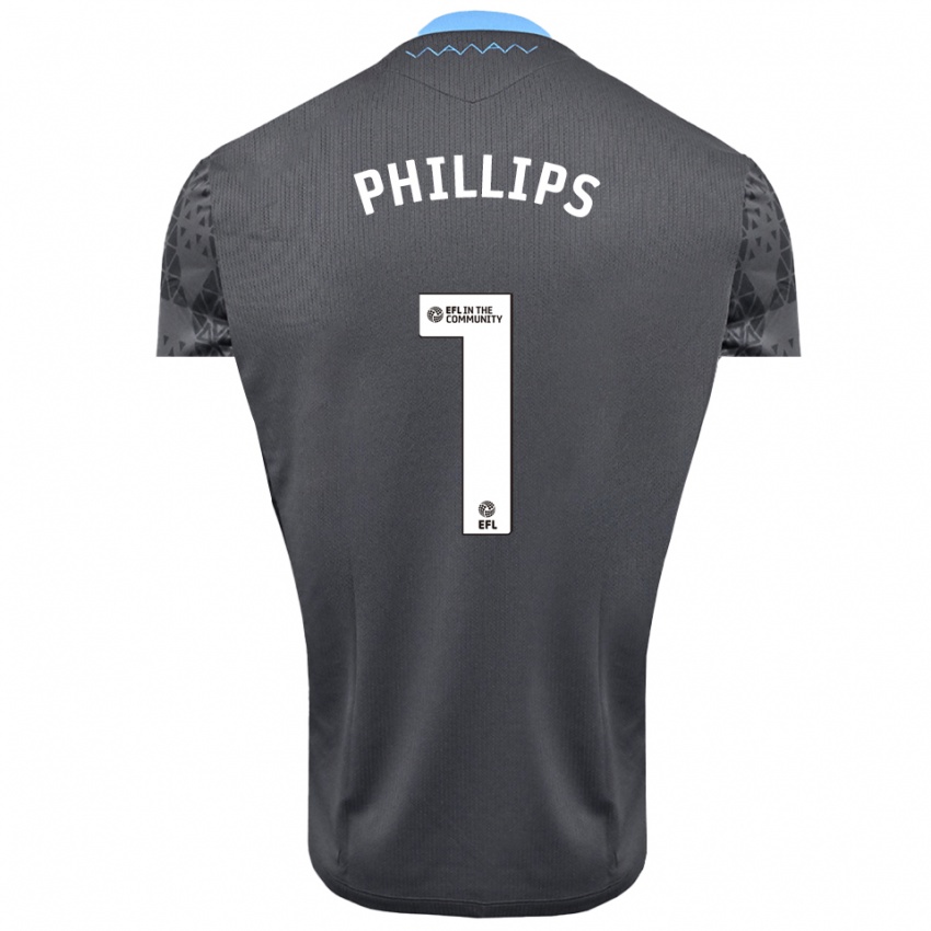 גברים ג'ק פיליפס #1 אפור לבן חולצת שוער 2025/26 חולצה קצרה