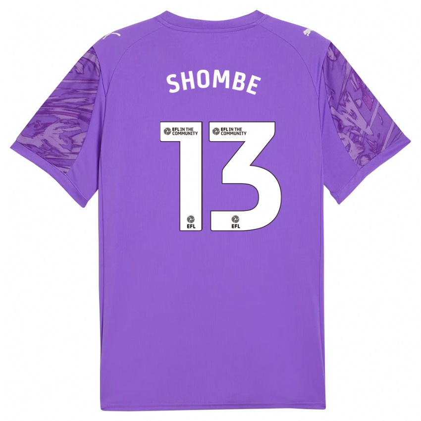 גברים Khiani Shombe #13 סגול לבן חולצת שוער 2025/26 חולצה קצרה