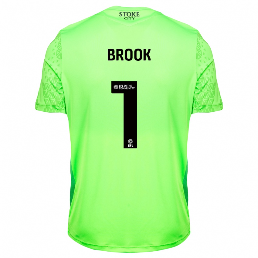 גברים Dominic Brook #1 ירוק שחור חולצת שוער 2025/26 חולצה קצרה