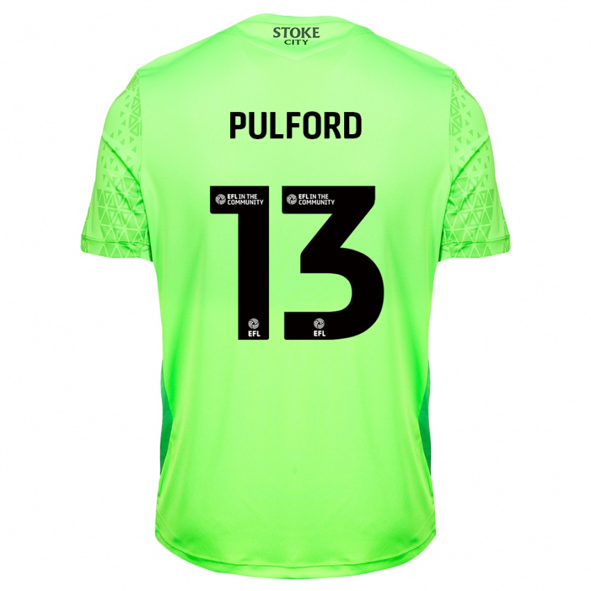 גברים Lucas Pulford #13 ירוק שחור חולצת שוער 2025/26 חולצה קצרה