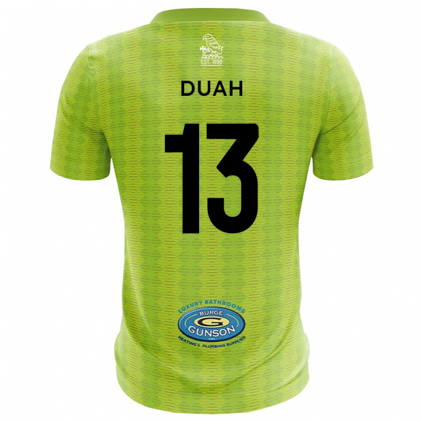 גברים Enos Duah #13 ירוק דשא חולצת שוער 2025/26 חולצה קצרה