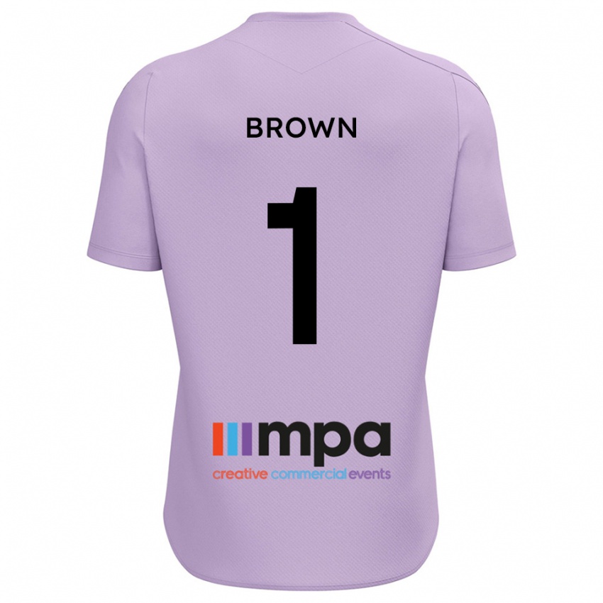 גברים Rory Brown #1 סגול שחור חולצת שוער 2025/26 חולצה קצרה