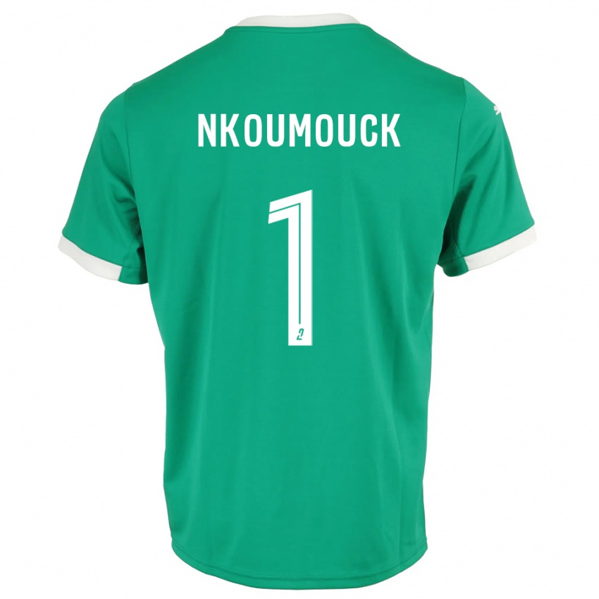 גברים Marc-Anthony Nkoumouck #1 לבן ירוק חולצת שוער 2025/26 חולצה קצרה