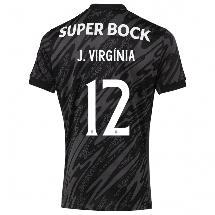 גברים ז'ואאו וירג׳יניה #12 אפור שחור לבן חולצת שוער 2025/26 חולצה קצרה
