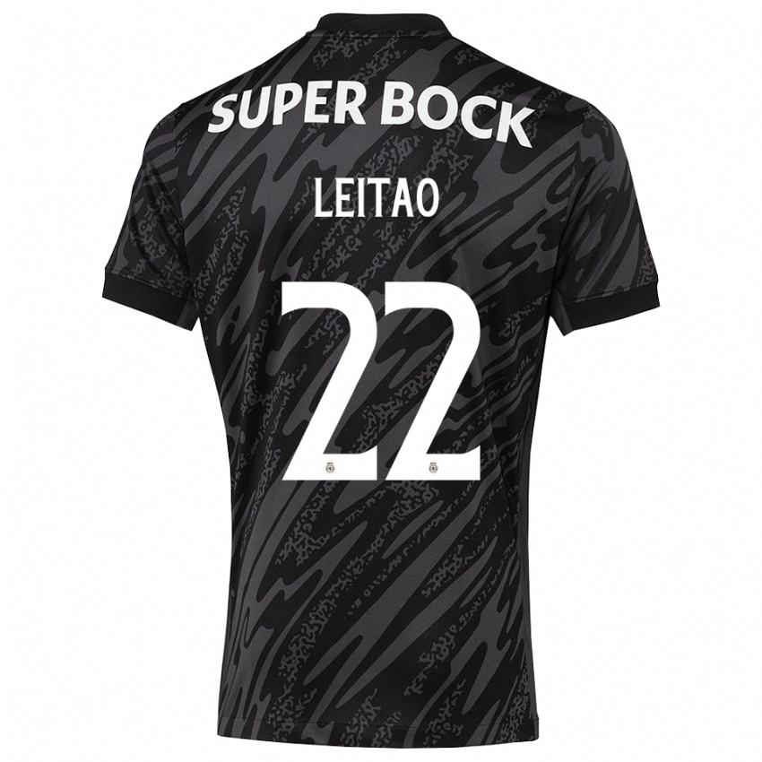 גברים טיאגו מיגואל גומס לייטאו #22 אפור שחור לבן חולצת שוער 2025/26 חולצה קצרה