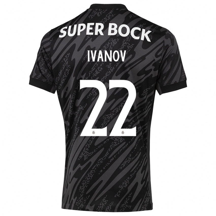גברים דייוויד איבנוב #22 אפור שחור לבן חולצת שוער 2025/26 חולצה קצרה