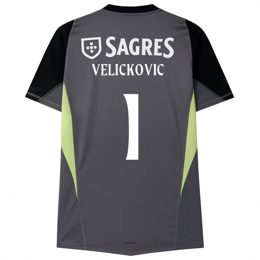 גברים לוקה וליצ׳קוביץ׳ #1 אפור כהה שחור חולצת שוער 2025/26 חולצה קצרה