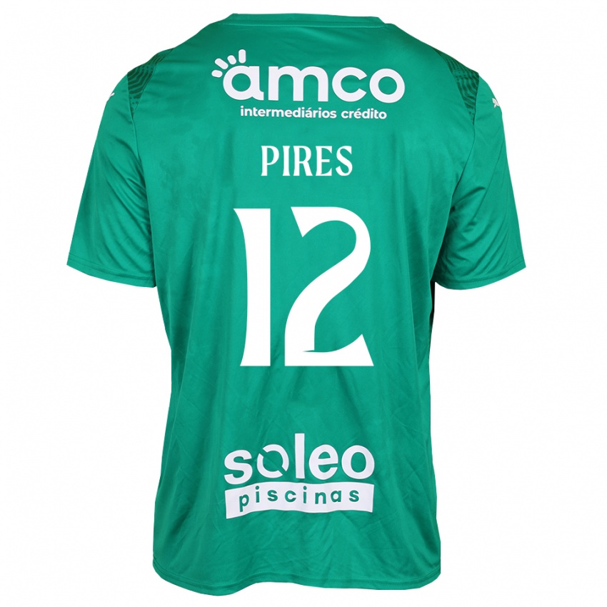 גברים Hugo Pires #12 ירוק לבן חולצת שוער 2025/26 חולצה קצרה