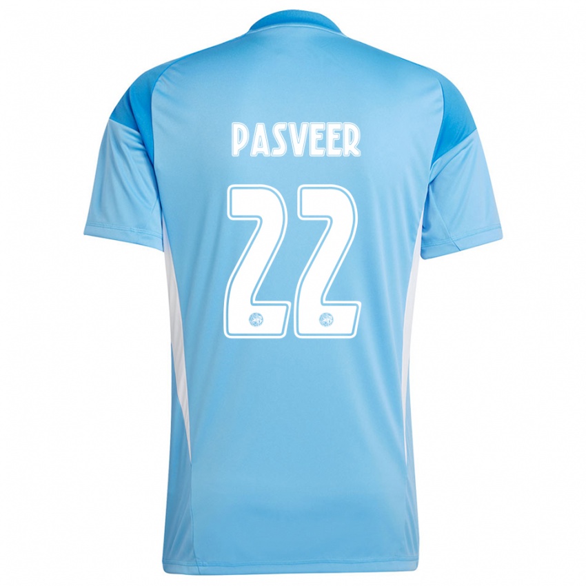 גברים רמקו פאספיר #22 כחול בהיר לבן חולצת שוער 2025/26 חולצה קצרה