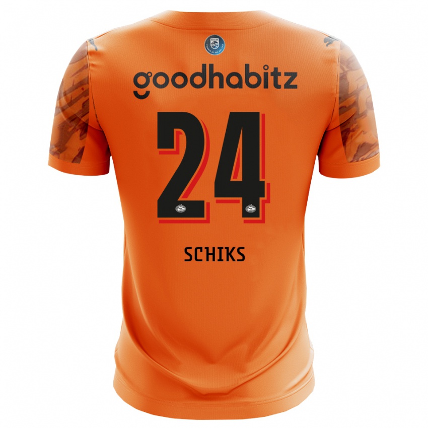 גברים ניק שיקס #24 כתום שחור חולצת שוער 2025/26 חולצה קצרה