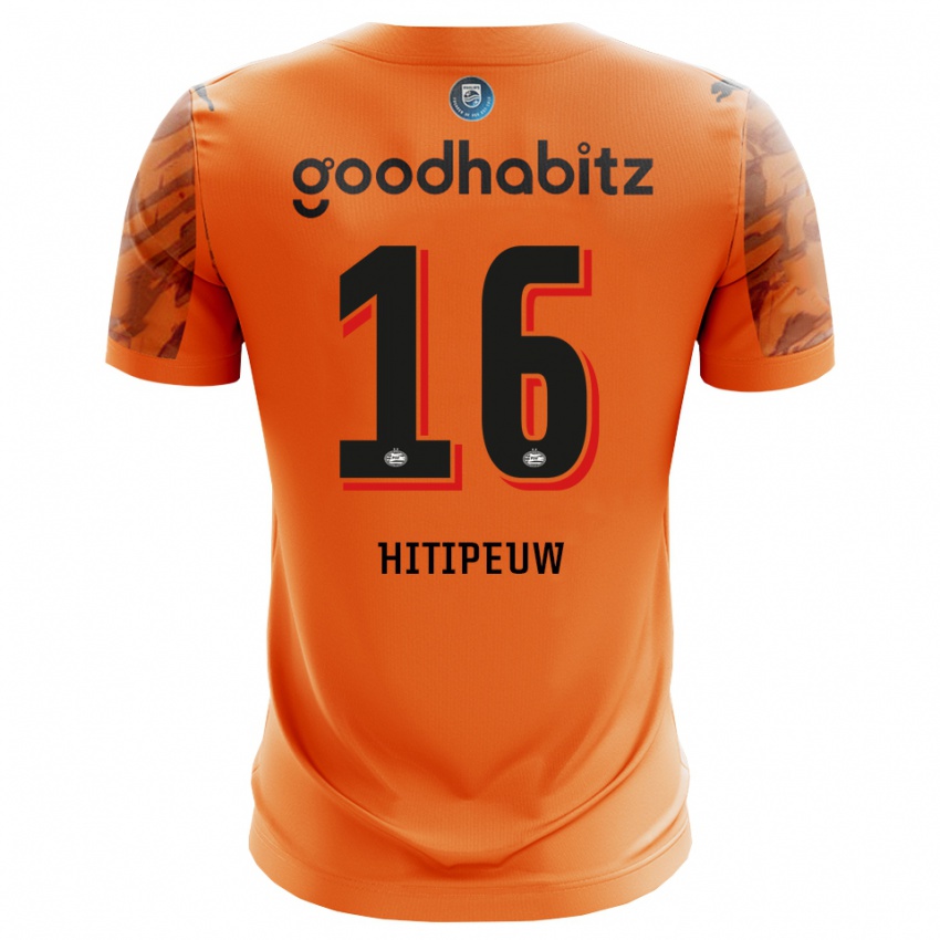 גברים Thaliro Hitipeuw #16 כתום שחור חולצת שוער 2025/26 חולצה קצרה