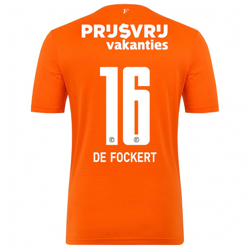 גברים Maarten de Fockert #16 כתום שחור חולצת שוער 2025/26 חולצה קצרה