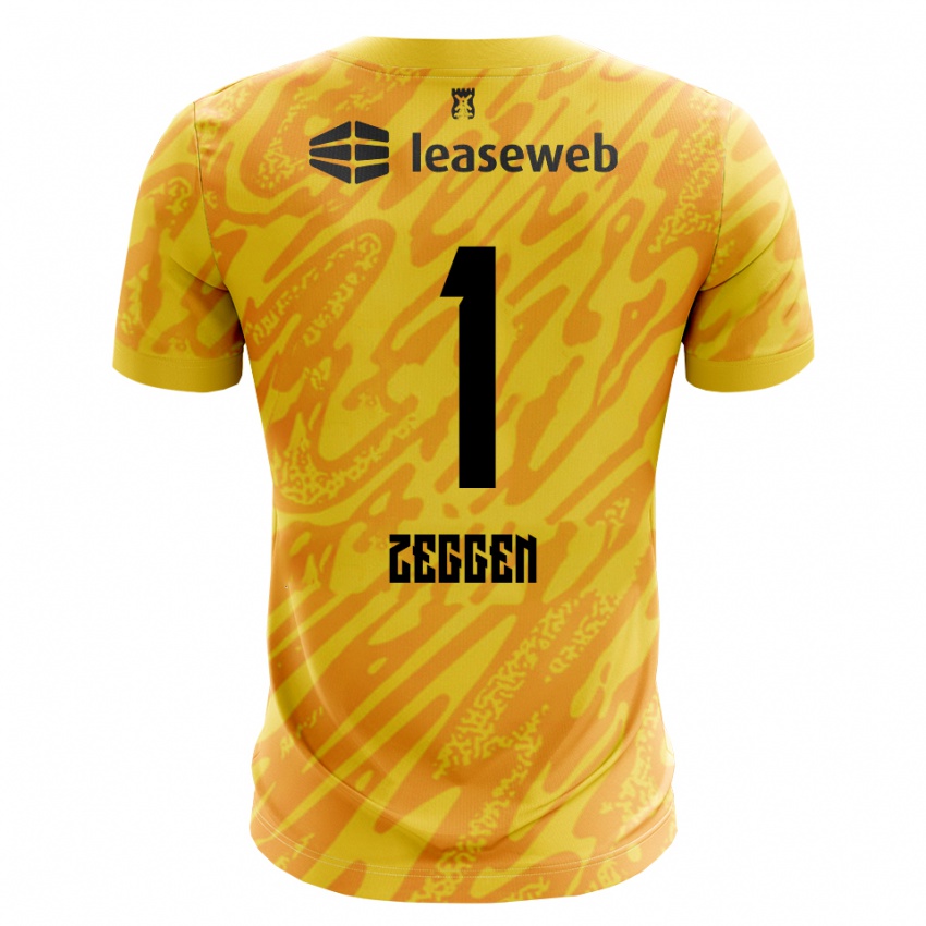 גברים Kiyani Zeggen #1 כתום צהוב שחור חולצת שוער 2025/26 חולצה קצרה