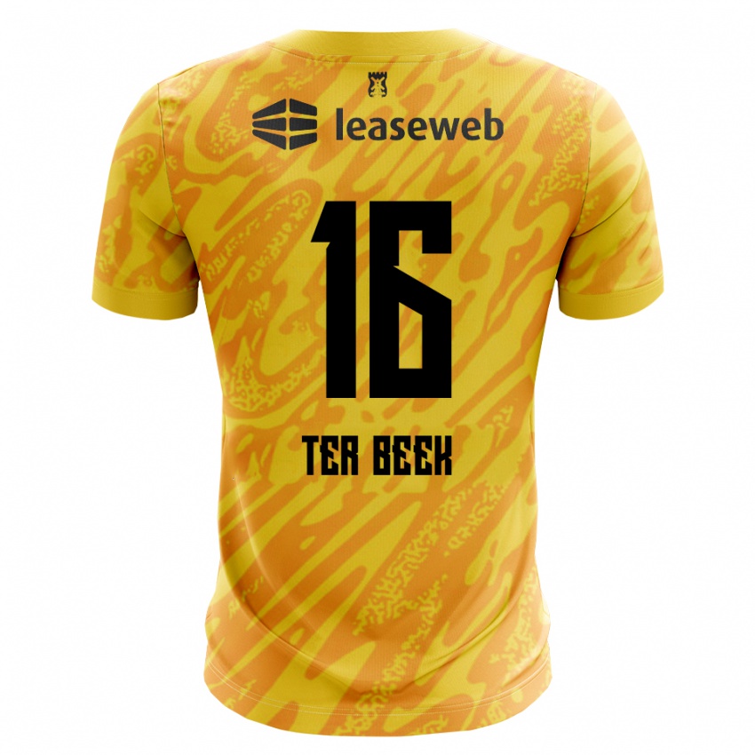 גברים Kai ter Beek #16 כתום צהוב שחור חולצת שוער 2025/26 חולצה קצרה