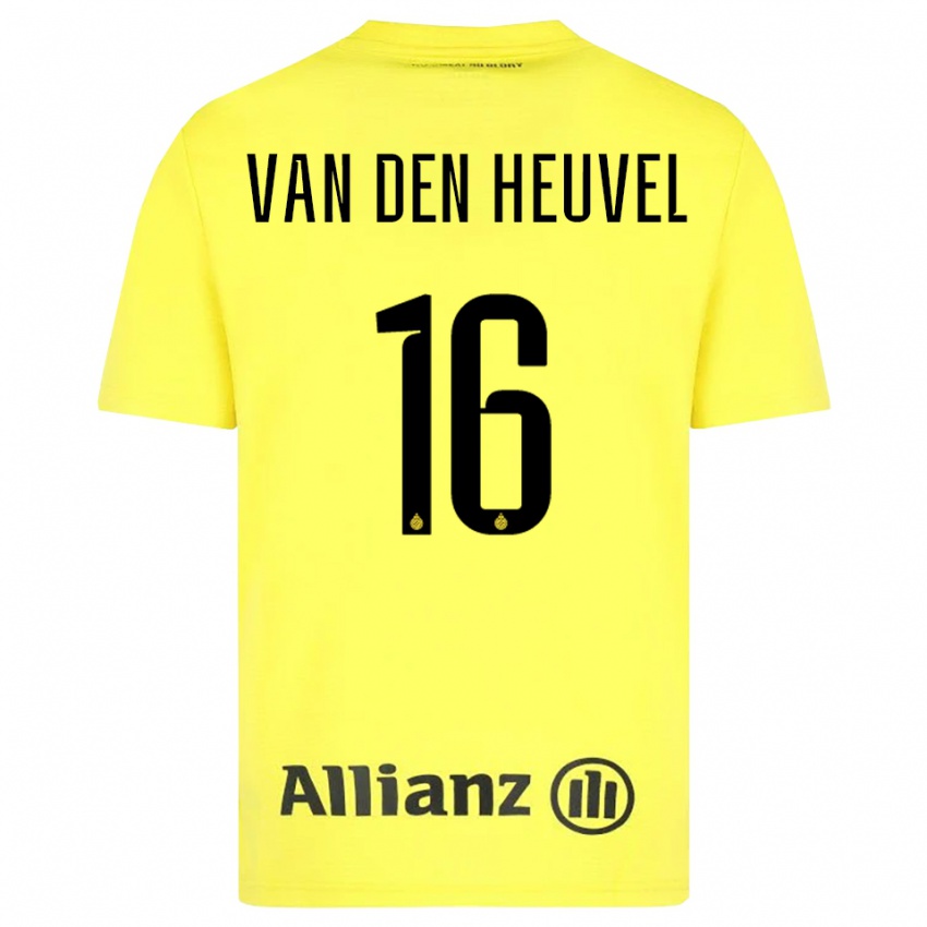 גברים דני ואן דן הובל #16 צהוב שחור חולצת שוער 2025/26 חולצה קצרה