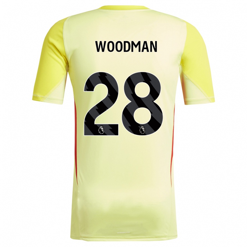 גברים פרדי וודמן #28 צהוב אדום חולצת שוער 2025/26 חולצה קצרה