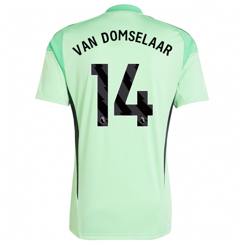 גברים Daphne Van Domselaar #14 ירוק בהיר שחור חולצת שוער 2025/26 חולצה קצרה