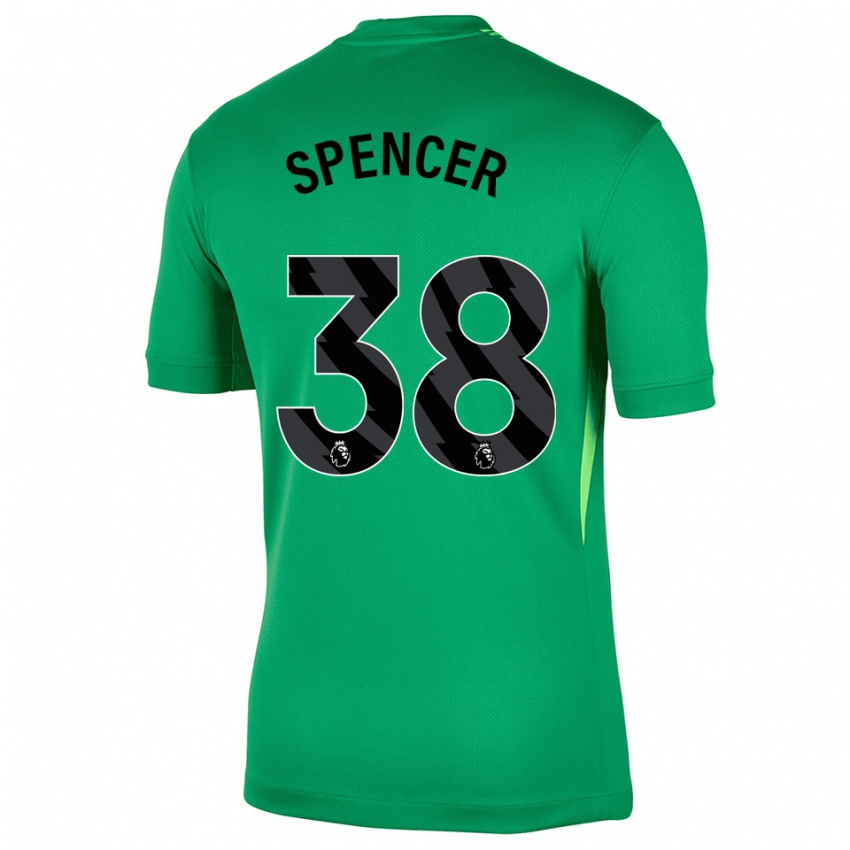 גברים רבקה ספנסר #38 ירוק שחור חולצת שוער 2025/26 חולצה קצרה