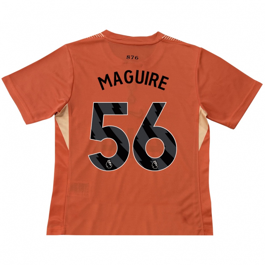 גברים אהרון מגווייר #56 כתום שחור חולצת שוער 2025/26 חולצה קצרה