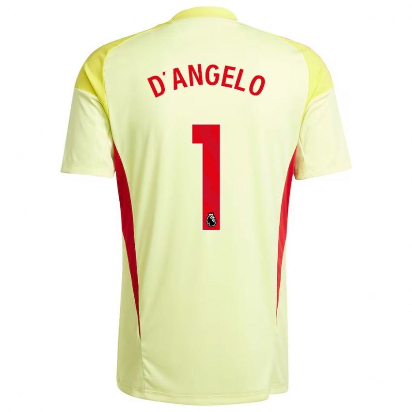 גברים סברינה ד'אנג'לו #1 צהוב בהיר חולצת שוער 2025/26 חולצה קצרה