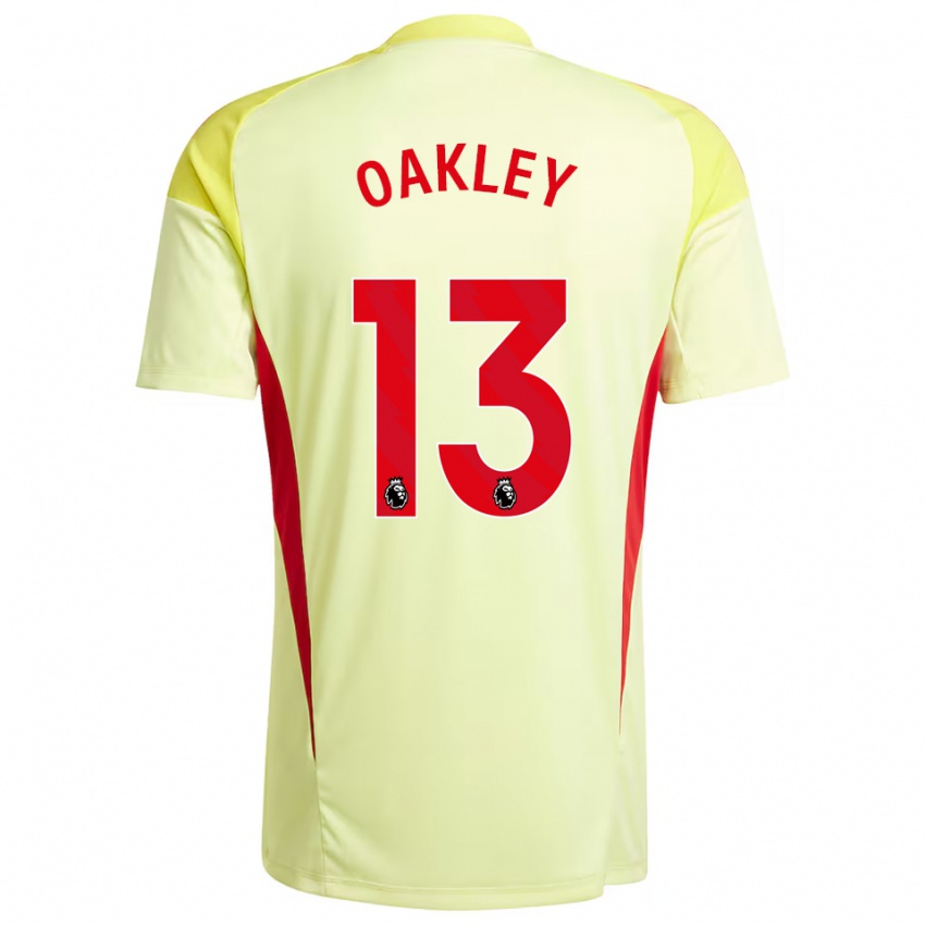 גברים ריס אוקלי #13 צהוב בהיר חולצת שוער 2025/26 חולצה קצרה