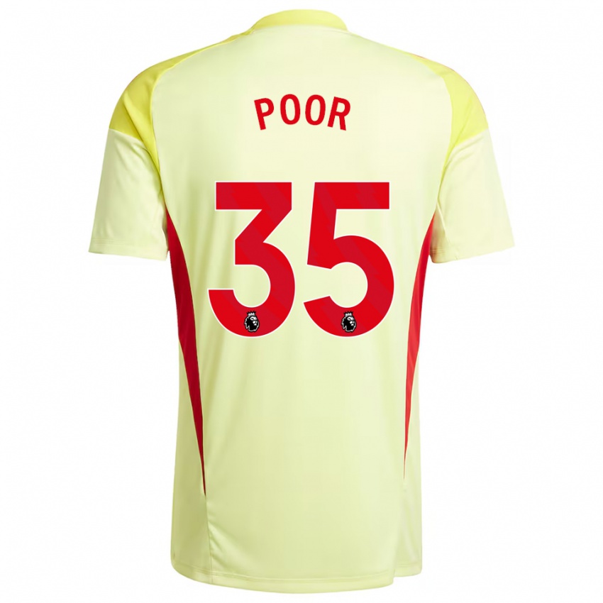 גברים Sophia Poor #35 צהוב בהיר חולצת שוער 2025/26 חולצה קצרה
