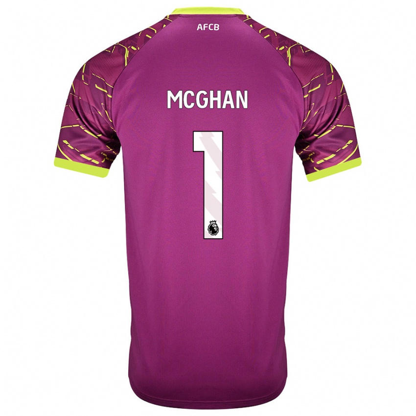 גברים היידן מיכאל מקגאן #1 מג'נטה כהה חולצת שוער 2025/26 חולצה קצרה