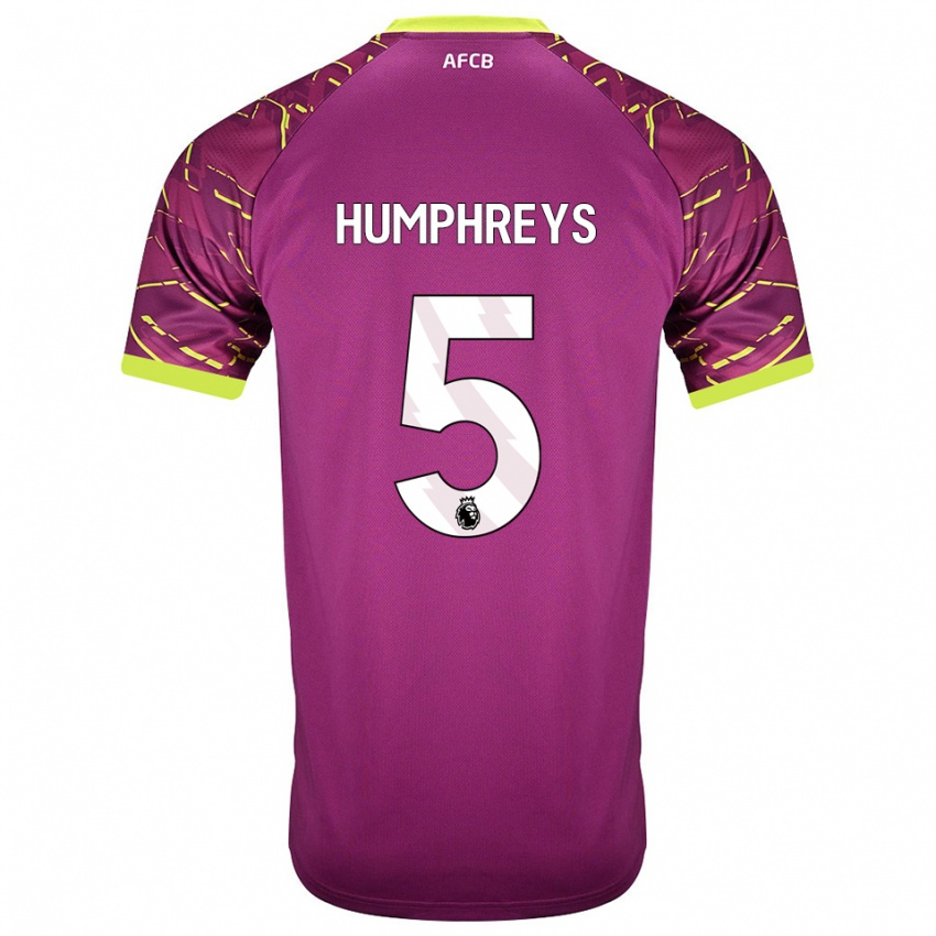 גברים Holly Humphreys #5 מג'נטה כהה חולצת שוער 2025/26 חולצה קצרה