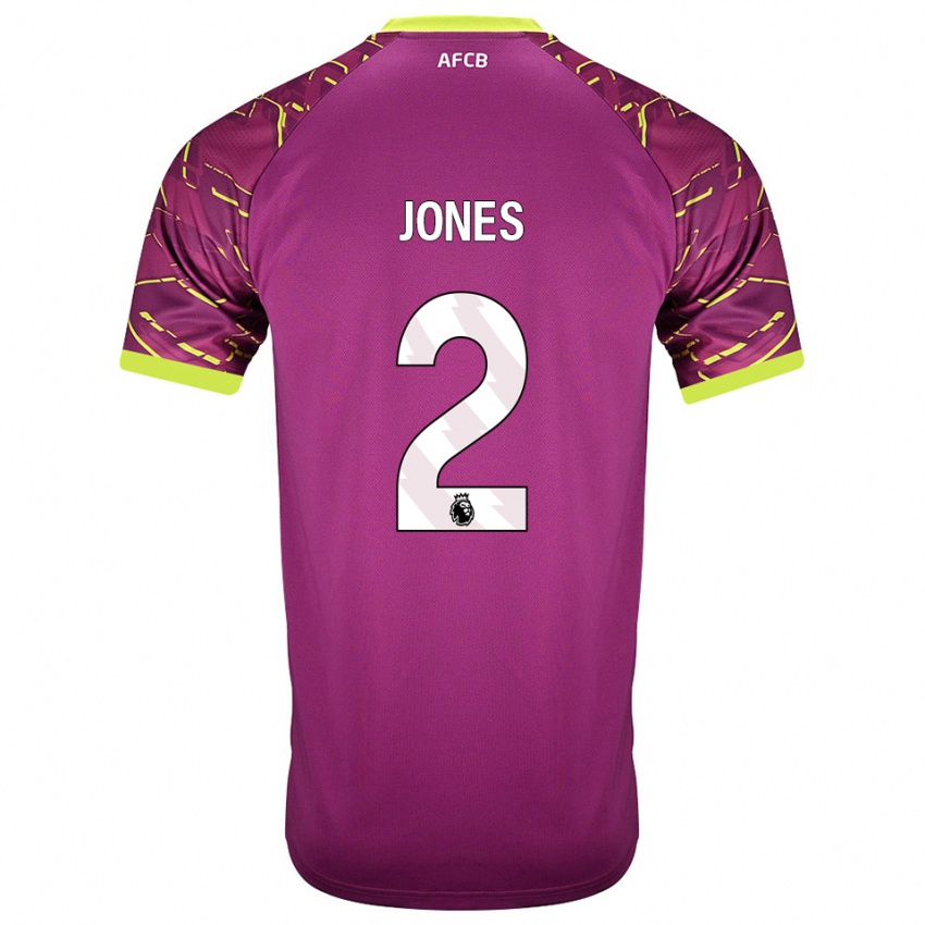 גברים Abby Jones #2 מג'נטה כהה חולצת שוער 2025/26 חולצה קצרה