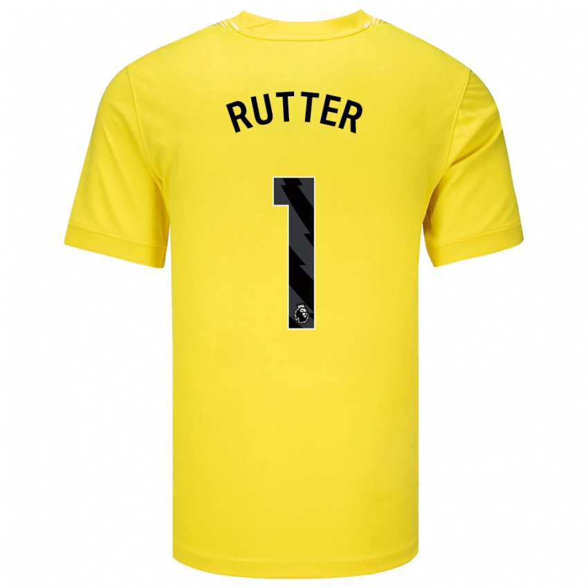 גברים William Rutter #1 צהוב שחור חולצת שוער 2025/26 חולצה קצרה