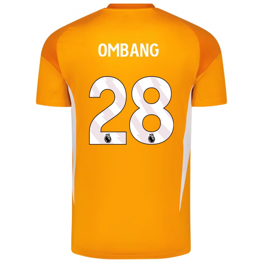 גברים Darryl Ombang #28 כתום לבן חולצת שוער 2025/26 חולצה קצרה