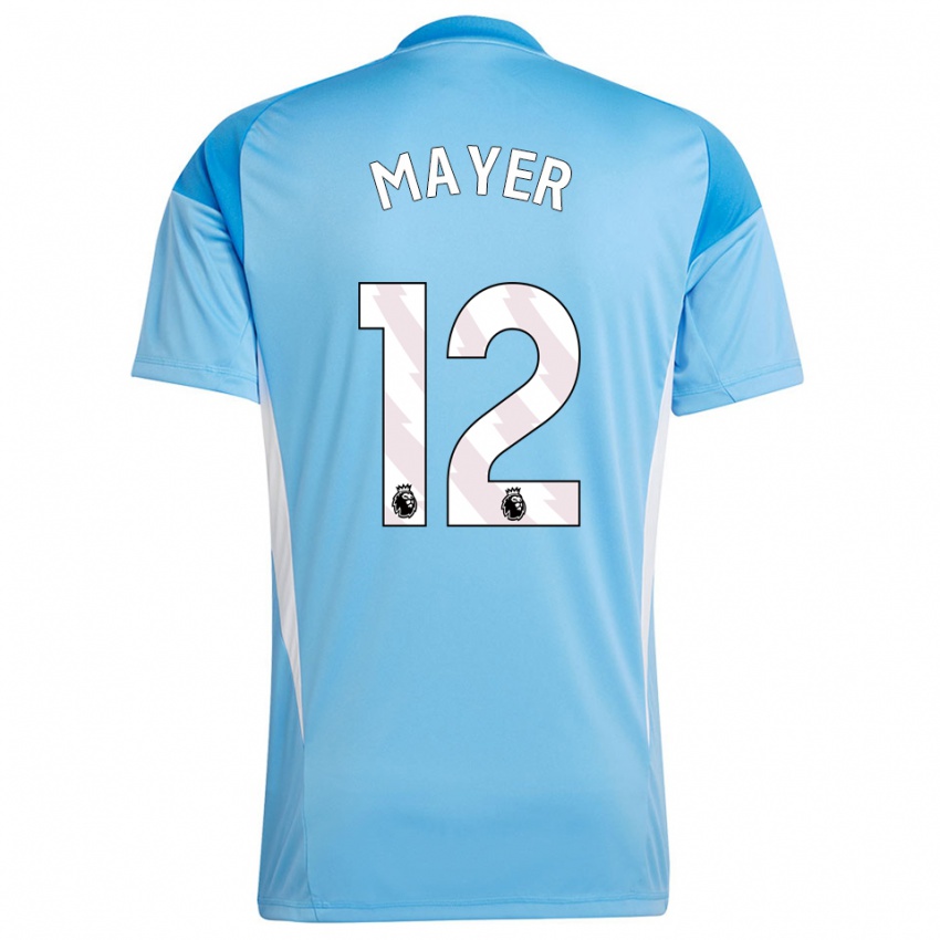 גברים Oliver Mayer #12 כחול לבן חולצת שוער 2025/26 חולצה קצרה