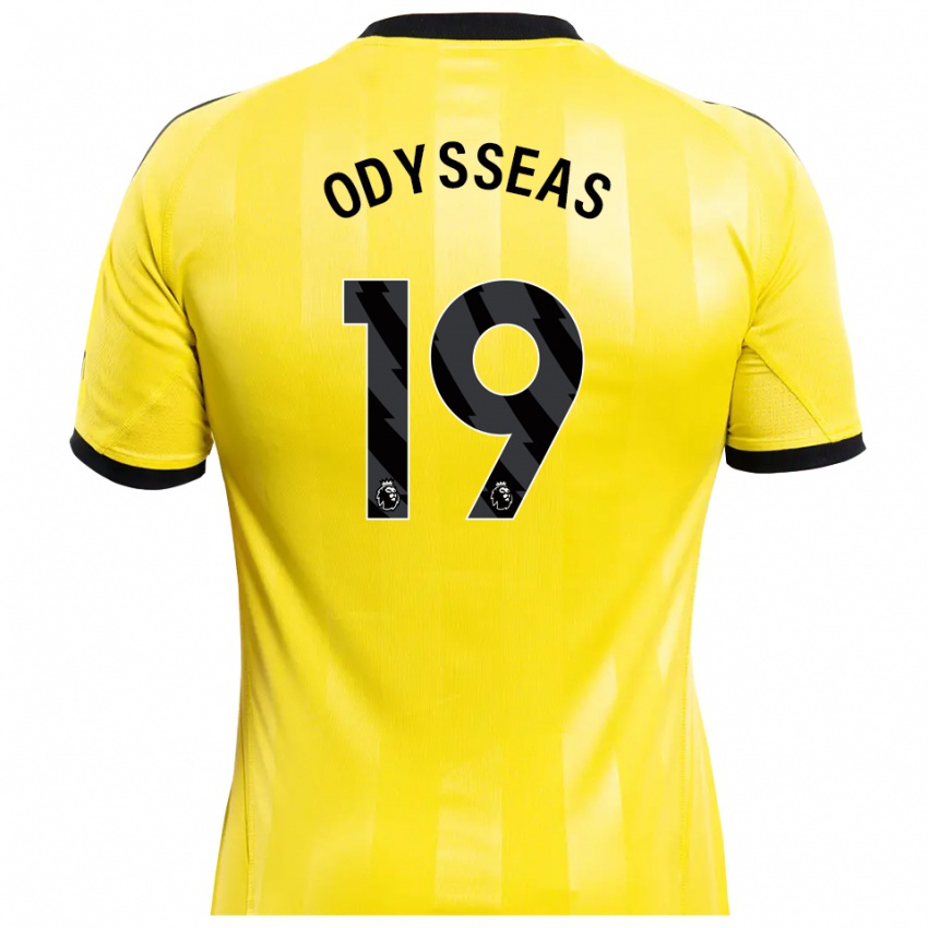 גברים אודיסאוס ולחודימוס #19 צהוב שחור חולצת שוער 2025/26 חולצה קצרה
