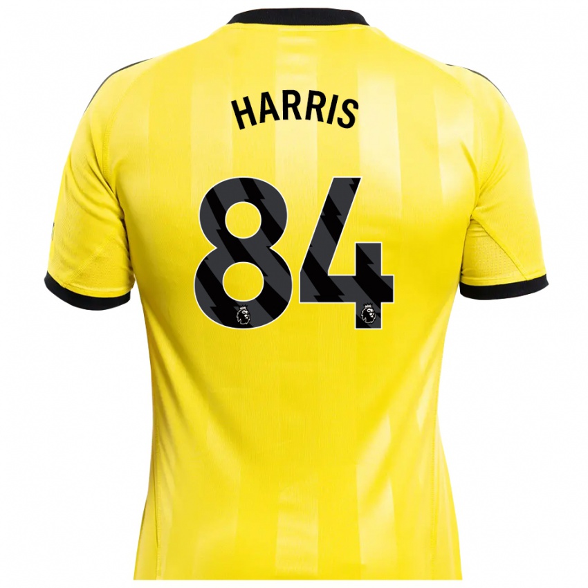 גברים איידן האריס #84 צהוב שחור חולצת שוער 2025/26 חולצה קצרה