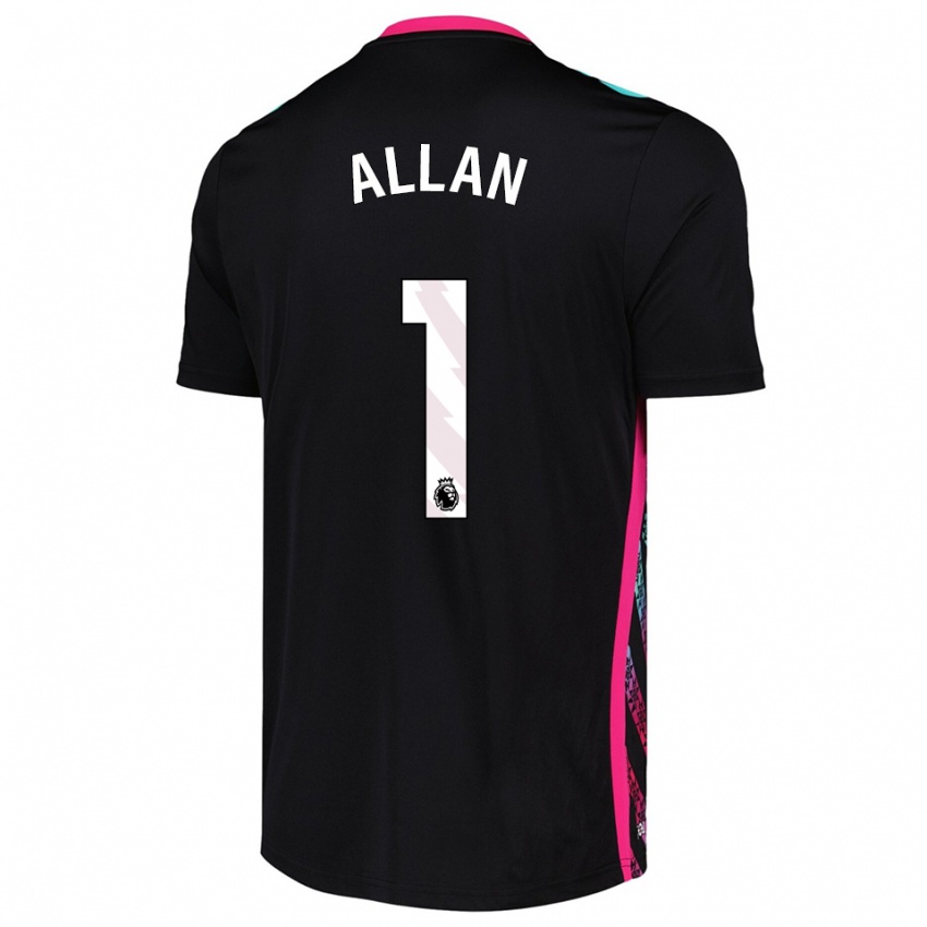 גברים איזק אלן #1 שחור לבן חולצת שוער 2025/26 חולצה קצרה