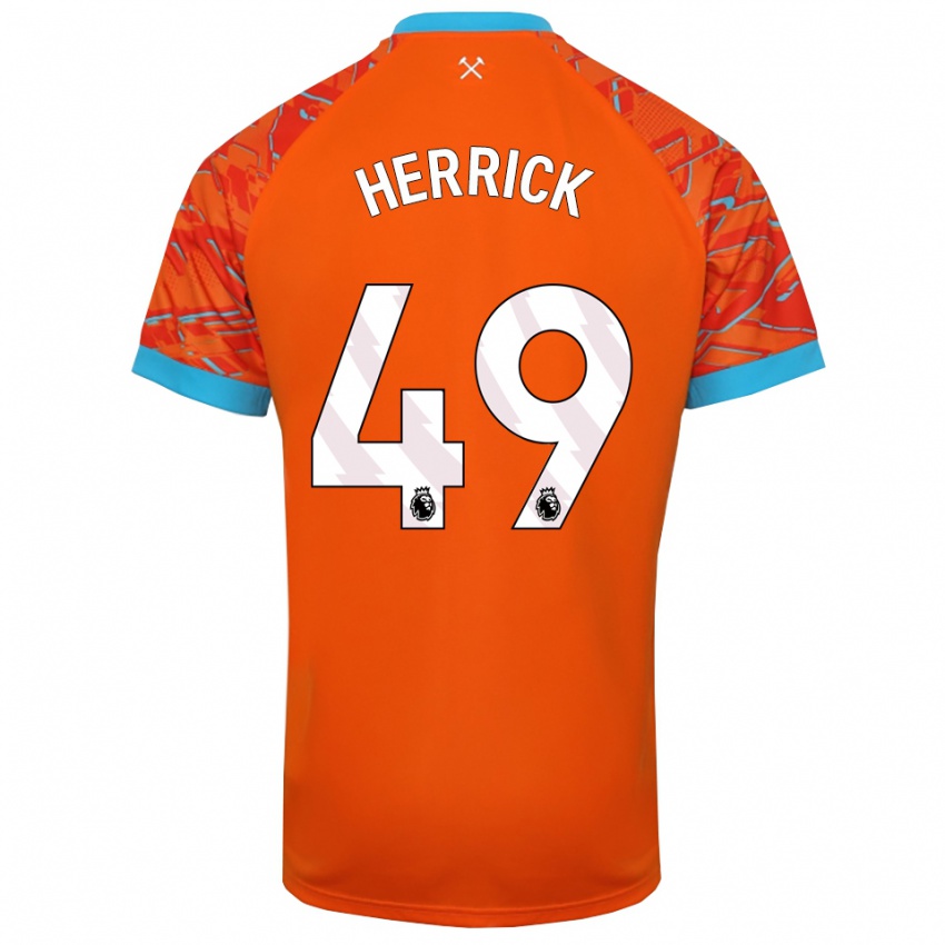 גברים פינלי הריק #49 כתום לבן חולצת שוער 2025/26 חולצה קצרה