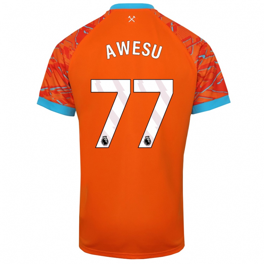 גברים לנריי אווסו #77 כתום לבן חולצת שוער 2025/26 חולצה קצרה