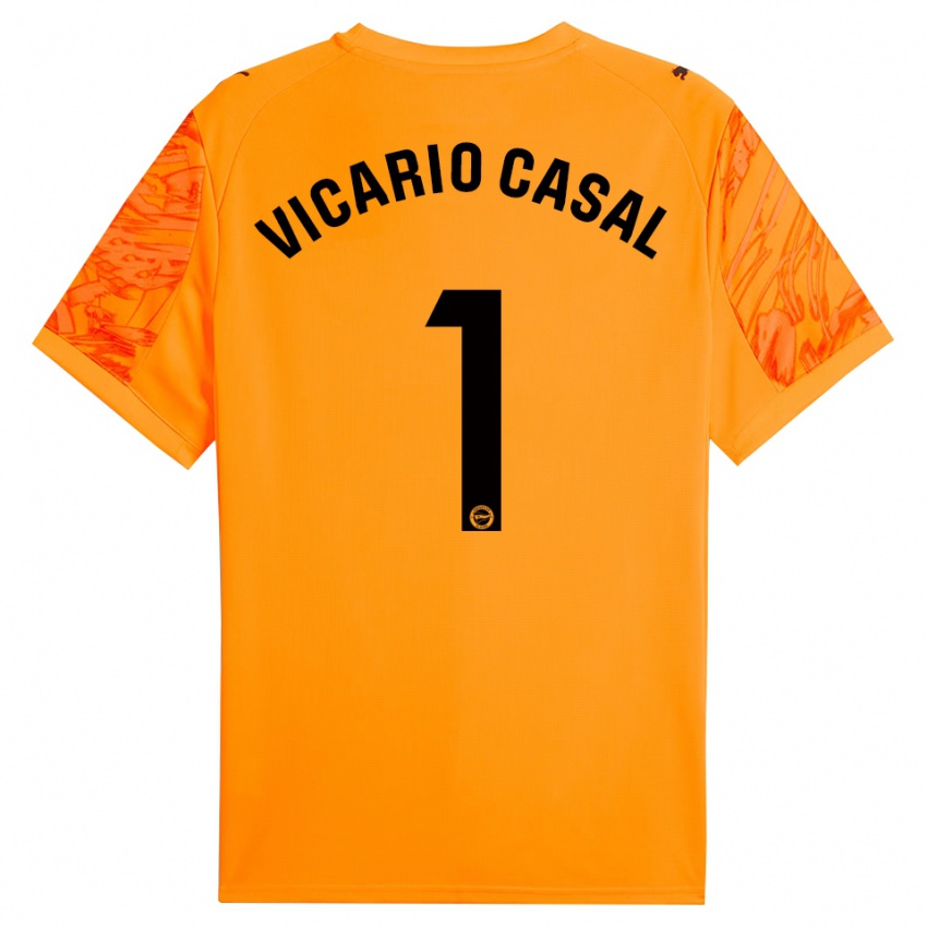 גברים ג׳ימנה ויקאריו קאסל #1 כתום שחור חולצת שוער 2025/26 חולצה קצרה