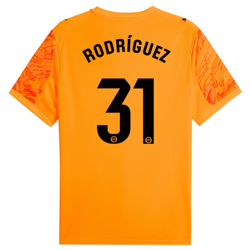 גברים Adrián Rodríguez #31 כתום שחור חולצת שוער 2025/26 חולצה קצרה