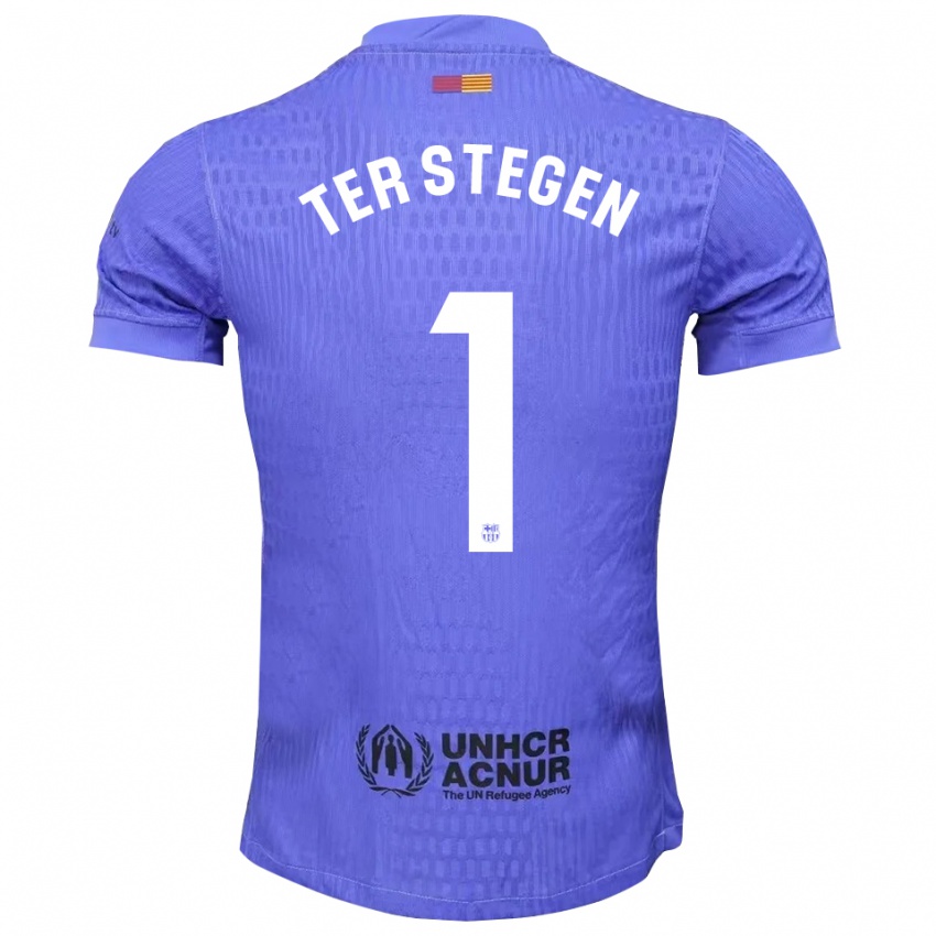 גברים מארק-אנדרה טר שטגן #1 כחול שחור חולצת שוער 2025/26 חולצה קצרה