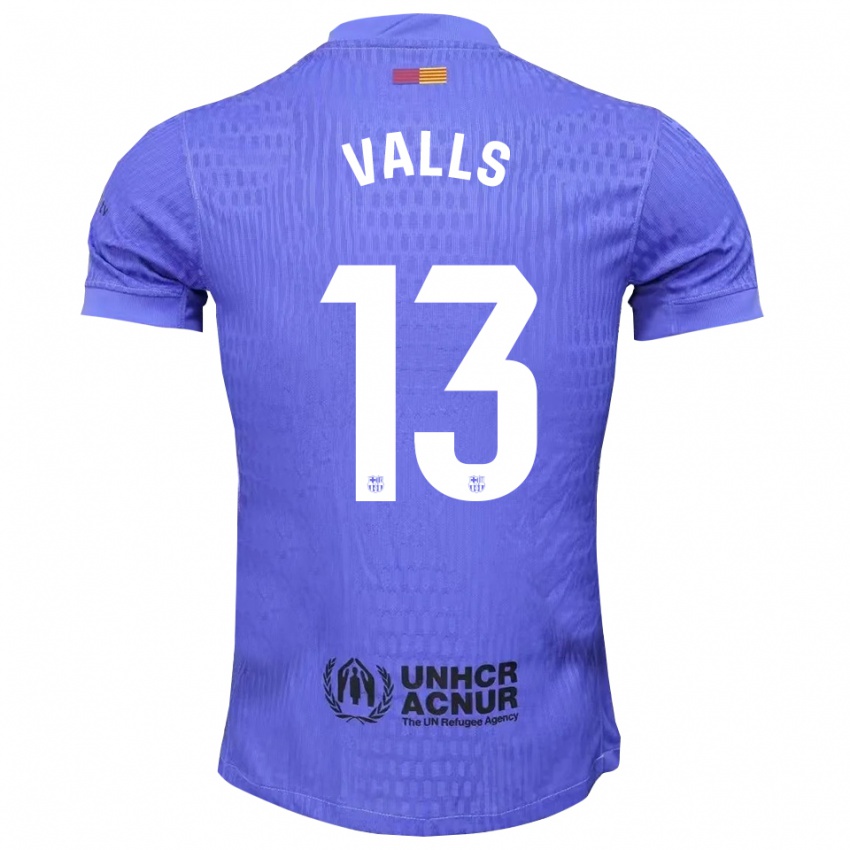 גברים Gerard Valls #13 כחול שחור חולצת שוער 2025/26 חולצה קצרה