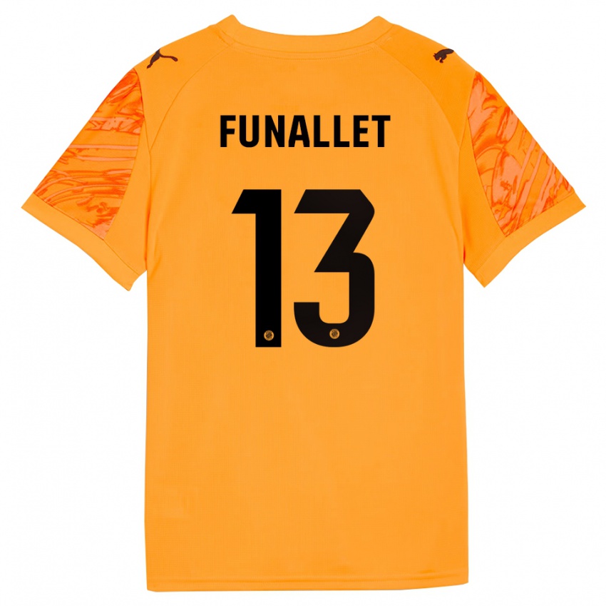 גברים Pau Funallet #13 כתום שחור חולצת שוער 2025/26 חולצה קצרה