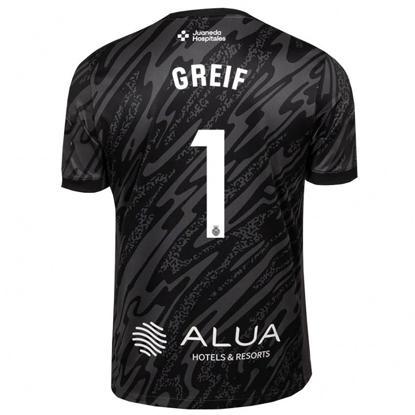 גברים דומיניק גרייף #1 אפור כהה שחור חולצת שוער 2025/26 חולצה קצרה