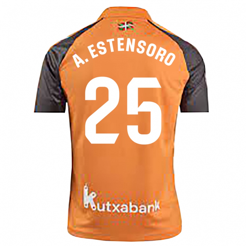 גברים Alazne Estensoro #25 שחור כתום חולצת שוער 2025/26 חולצה קצרה