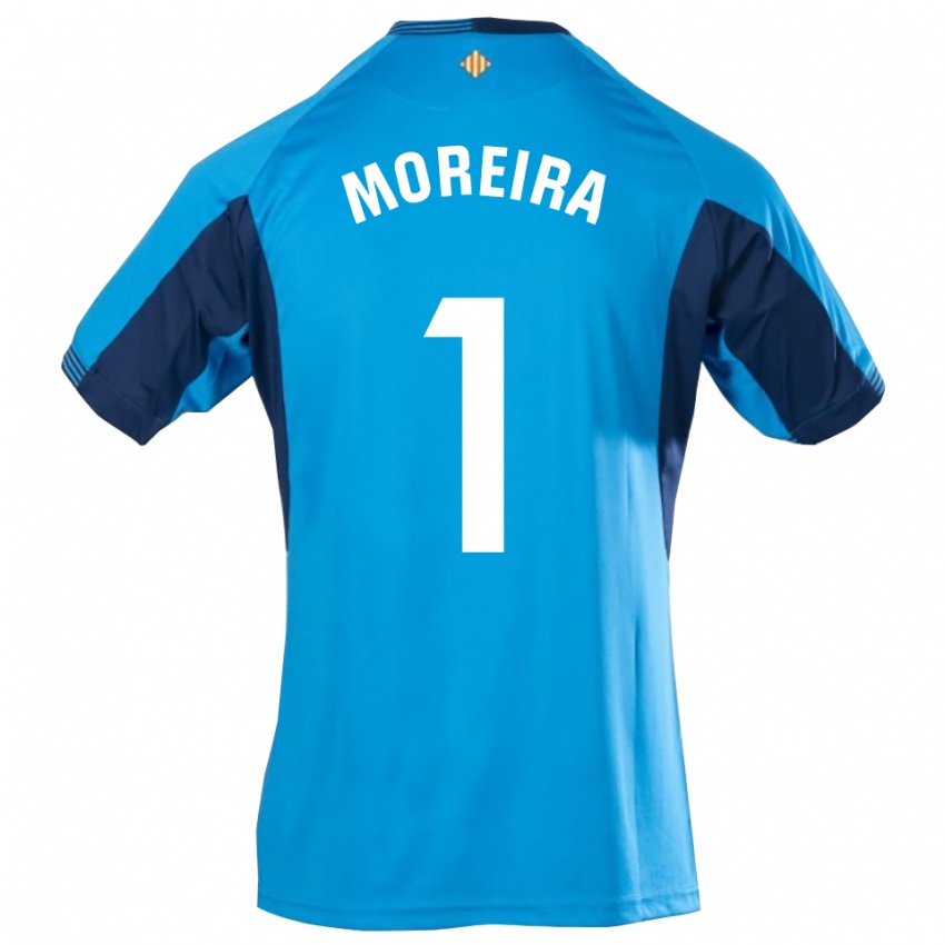 גברים יאגו מוריירה סילבה #1 כחול לבן חולצת שוער 2025/26 חולצה קצרה