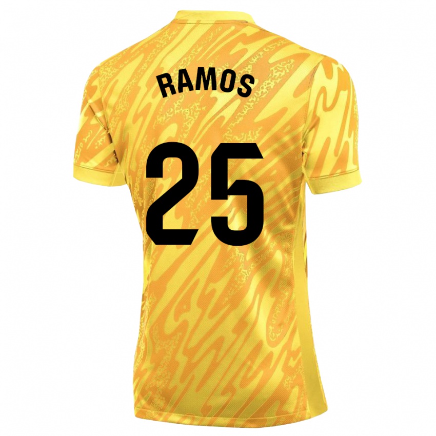 גברים אלחנדרו ראמוס #25 צהוב שחור חולצת שוער 2025/26 חולצה קצרה