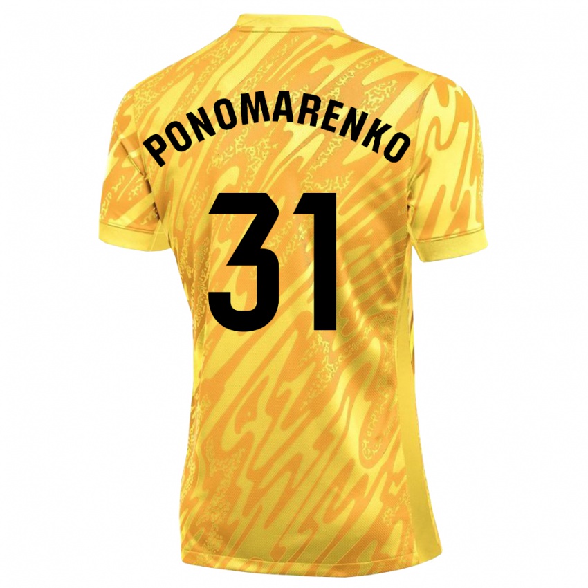 גברים בוריס פונומרנקו #31 צהוב שחור חולצת שוער 2025/26 חולצה קצרה