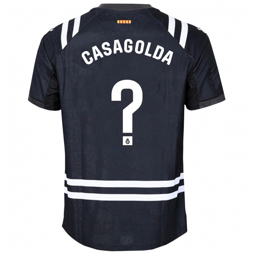 גברים Pau Casagolda #0 שחור לבן חולצת שוער 2025/26 חולצה קצרה