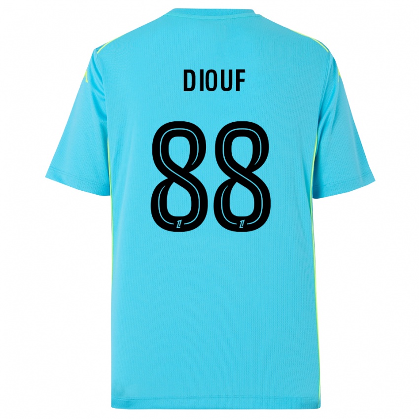 גברים יהבאן דיוף #88 כחול שמיים שחור חולצת שוער 2025/26 חולצה קצרה