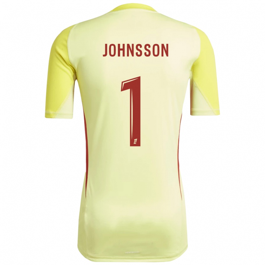 גברים קארל יוהאן יוהנסון #1 צהוב אדום בהיר חולצת שוער 2025/26 חולצה קצרה